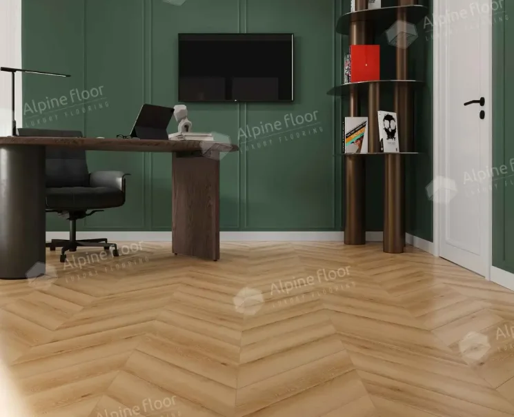 SPC ламинат Альпийский шеврон (Chevron Alpine) дуб Самерсет ECO 18-19 MC