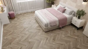 SPC ламинат Альпийский шеврон (Chevron Alpine) дуб отбеленный ECO 18-3 MC