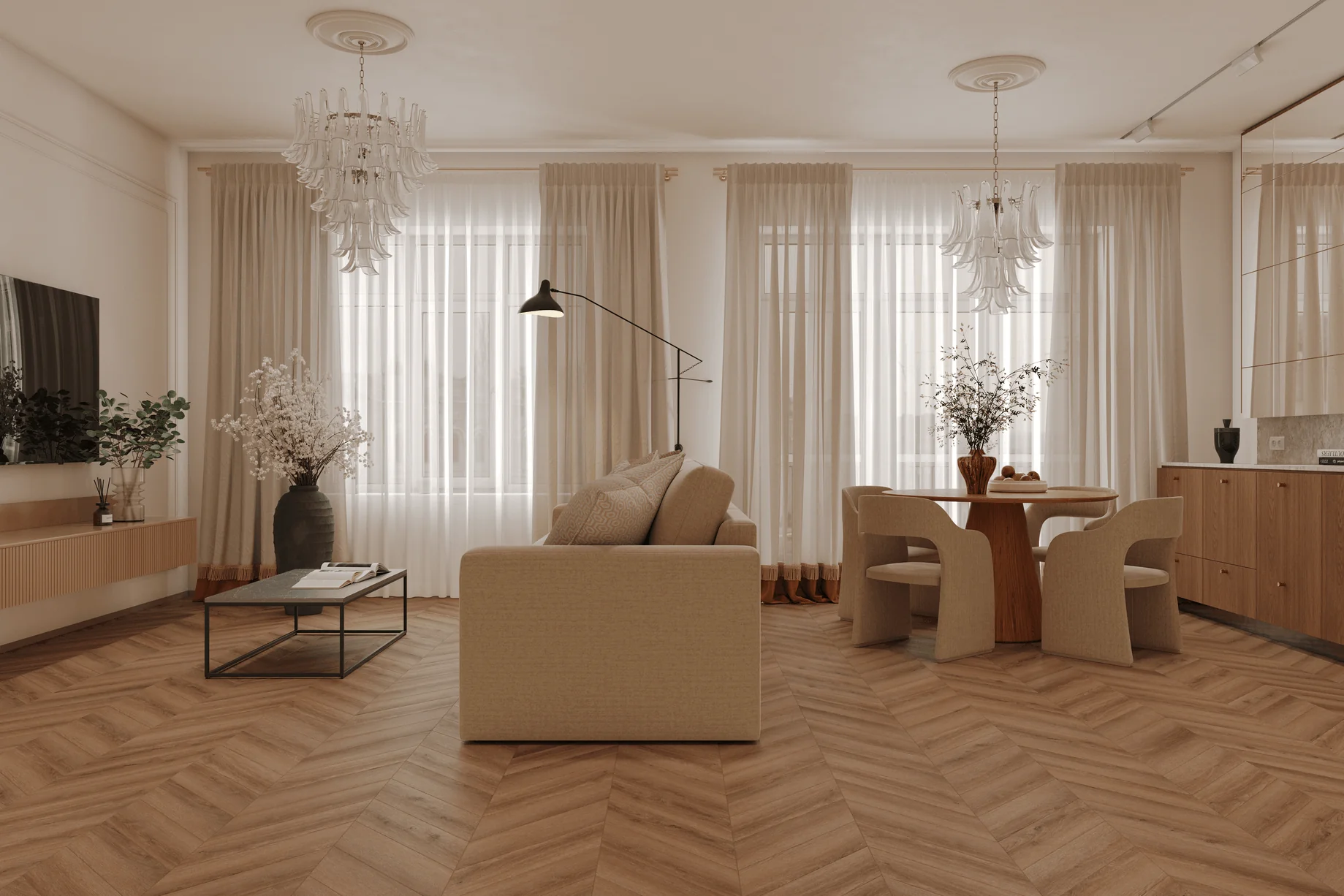 Кварцевый ламинат TULESNA Art Chevrone UNICO 1011-5